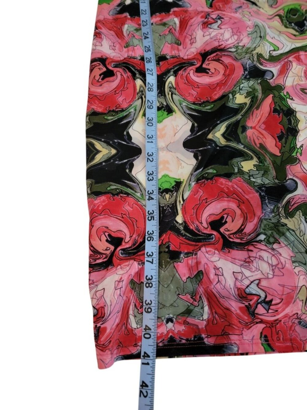 T-Bags Los Angeles Dress L Pink Abstract Psychedelic Open Back Stretch Midi - Picture 11 of 11